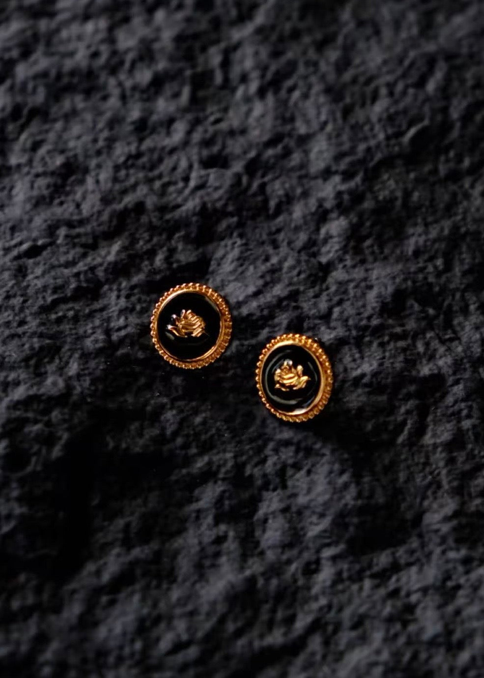 Midnight Rose Studs